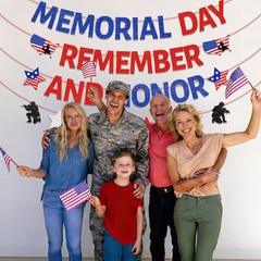 NO-DIY Memorial Day Decorations, Glitter Memorial Day Banner Remember And Hon…