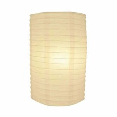 8″ Beige Cylinder Paper Lantern