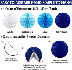 23Pcs Blue Birthday Party Decorations for Boys Men Navy Royal Light Blue | Ho…