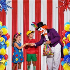 Carnival Circus Theme Party Decorations, Photo Door Banner Ticket Booth Polyeste