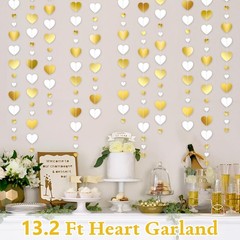 Glitter Engagement Banner with Heart Garland – Party Decorations & Wedding Decor