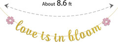Love Is in Bloom Banner Flower Themed Bridal Shower Engagement Party Decor Bache
