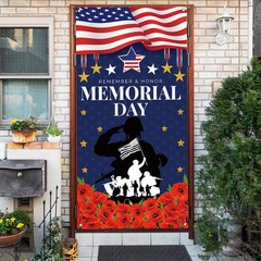 Memorial Day Decorations 4th of July Door Cover Thank You Veterans Patriotic De.