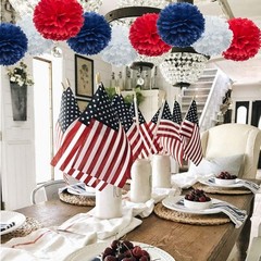 Party Tissue Pom Poms, 12pc Bulk Set, Event Backdrop Decorations, Multicolor