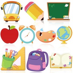 60 PCS Back To School Cutouts Bus Pencil Paper Classroom Bulletin Board Decor