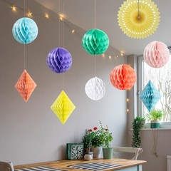20Pcs Multi-Color Honeycomb Decoration Kit for Candy Bar Party Decor Pastel C…