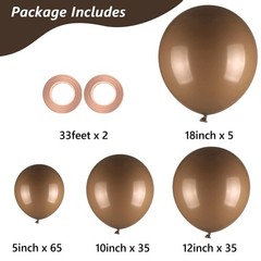 Dark Brown Balloons, 140pcs 18 12 10 5 Inch Different Sizes Pack Party Latex …