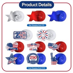 PreAssembled America 250 Decorations for Party Hosts, Quick Festive Setup | 2…