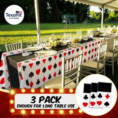 3 Pcs Casino Theme Party Decorations Poker Tablecloth Poker Plastic Disposable T