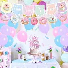 Donut 6 Months Decorations – 21PCS Sweet Donut Half Way Decorations Banners B…