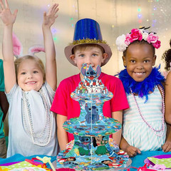 Stitch Themed Party Supplies and Decorations, a Three-Tiered Cupcake Stand, a Di