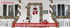 Timer – 9Ft by 10 Inch Prelit Christmas Garland with 50 Colorful Lights, Thick