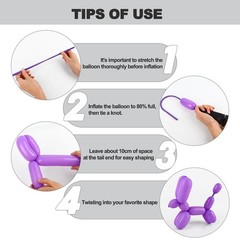 260 Balloons for Balloon Animals, 100PCS Long Balloons for Tying Balloon Arch…