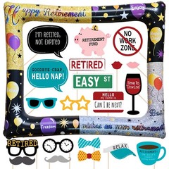 Retirement Party Inflatable Selfie Photo Booth Frame Props Set Women Men