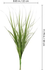 PRETYZOOM 12pcs Artificial Plants, 11.8» Plastic Onion Grass Shrubs, Green