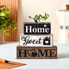 4 Pcs Farmhouse Wooden Tabletop Decor Farmhouse Tiered Tray Decor Rustic Euca…