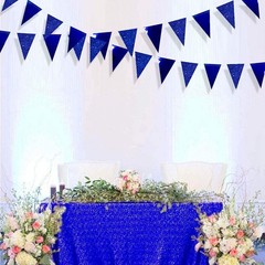30 Ft Royal Blue Party Decorations Navy Blue Metallic Glitter Triangle Banner…
