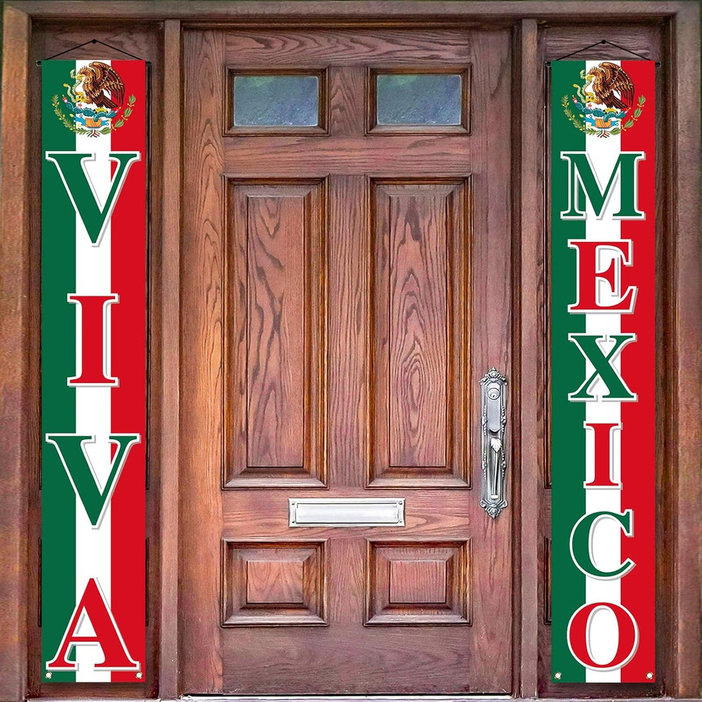Vohado Viva Mexico Front Door Banner Mexican Independence Day Decoration Sept…