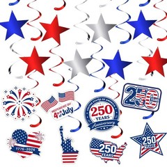 PreAssembled America 250 Decorations for Party Hosts, Quick Festive Setup | 2…