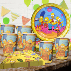 SIMPSONS GIFT BOX CAKE TOPPER CUPCAKE BALLOON BANNER SUPPLIES DECORATIONS