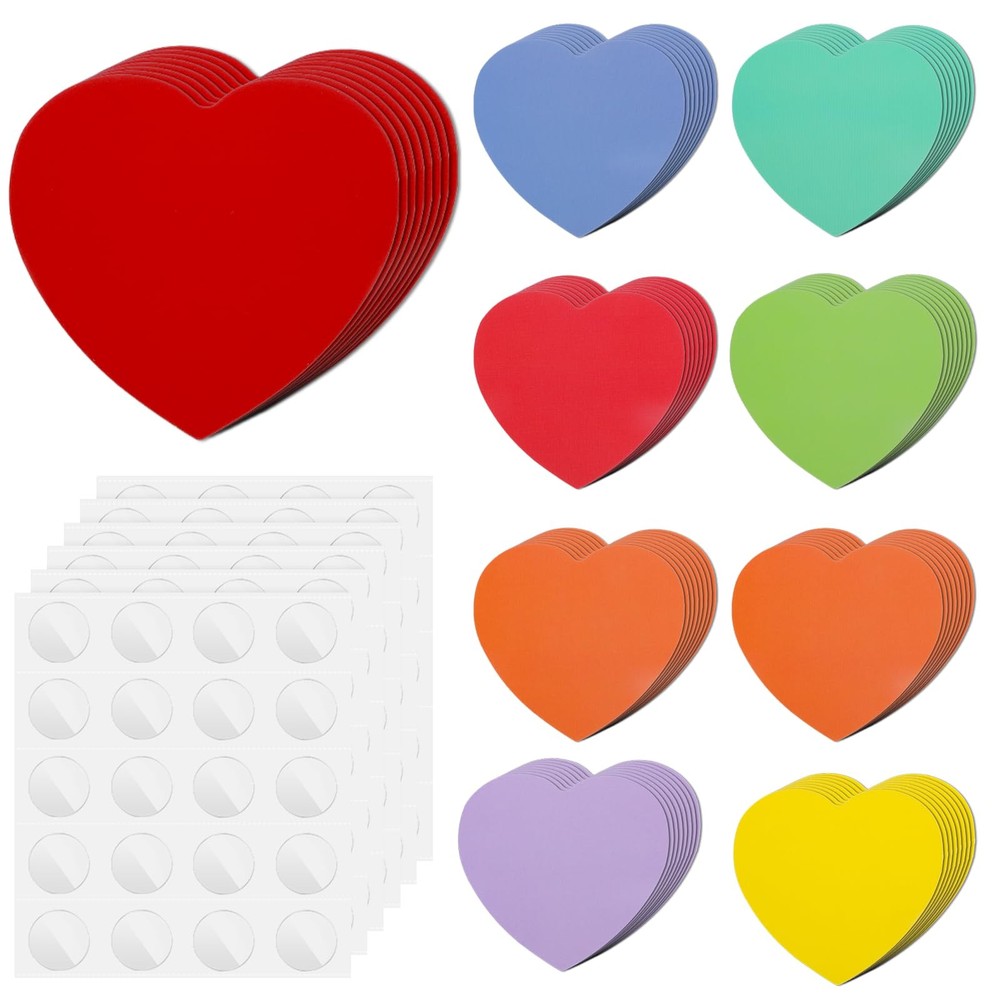 108 PCS 3.5 Inch Heart Cutouts Paper Assorted Color Shape Die Cuts Classroom
