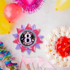 Handmade It’s My 8th Birthday Button, 8th Birthday Button Pins for Girls, Hot