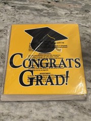 Creative Converting Graduation Card Box Yellow Black Cardboard Party Decoration