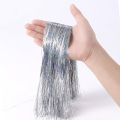 Silver Christmas Tree Icicle Tinsel Foil Fringe Strands 18 Inch 10000 PCS