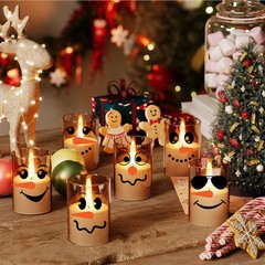43 PCS Snowman Face Stickers for Crafts 7.87 Inches X 11.81 Inches, Red