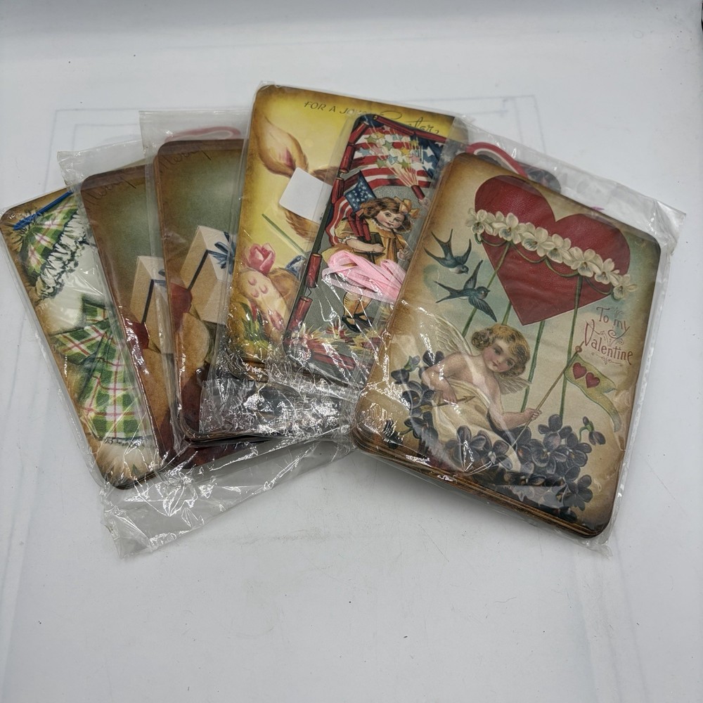 Banner Kit Decorative Heavy Paper Vintage Look 15 Pieces Each Lot Of 6 Mantle