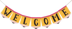Back to School Pencil Banner Pre-Assembled Welcome Garland Yellow Hanging Banner