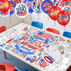 250Th Anniversary American Coloring Tablecloth 4Th of July Party Favors, America