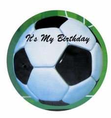 3D Soccer Jointed Happy Birthday Bannner 7 Ft x 8 Inches Plus 59mm Button Badge