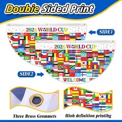 3-Piece World Flags Banners 1.5×3 ft – International Fan-Shaped Bunting for S…