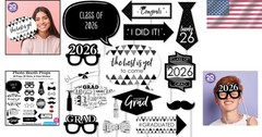 Class of 2026 Graduation Photo Props – 20 Pieces
