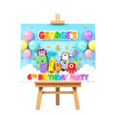 Personalised Printed Number Blocks Birthday Foam Board Event Welcome Sign A3