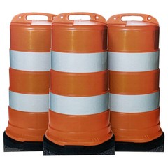 CONSTRUCTION BARRELS Set of 3 CARDBOARD CUTOUT Standups Standees Posters Props