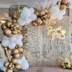 Light Gold Shimmer Wall Backdrop 6ftx4ft Square Sequin 24 sqft NIB