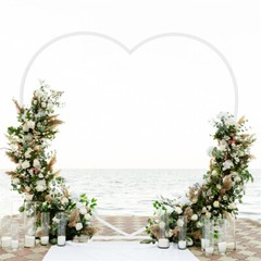 Metal Arch Backdrop Stand White Heart-shaped Wedding Decoration Rack In/Outdoor