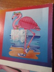 16″ Cool Dude Flamingo Hanging Honeycomb Decoration 1993 Paper Fantasies New
