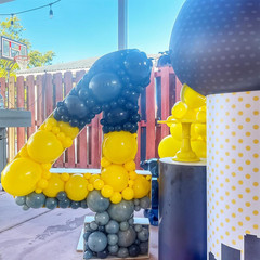 Black and Yellow Balloons, Bat Theme Balloons Hero Birthday Decorations, Yellow