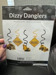 Construction Zone Hanging Danglers 5 Pack 24″ Long Foil Paper Party Decoration