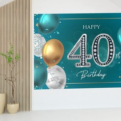 HAMIGAR 6x4ft Happy 40th Birthday Banner Backdrop – 40 Years Old 6x4ft, Green