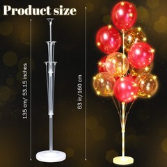 2 Set Floor Balloon Column Stand Kit with 40 Balloons Light Balloon Tower Kit…