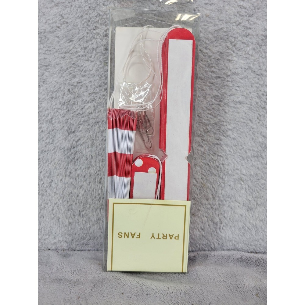 Party Fans Red White Polka Dot Foldable Handheld Celebration Decor Set