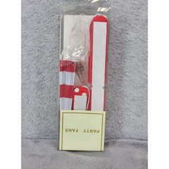 Party Fans Red White Polka Dot Foldable Handheld Celebration Decor Set