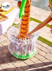 60″ Inflatable Palm Tree Cooler, Beach Theme Decor, Pool Party Decorations, Luau