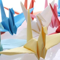 Colorful Paper Crane Hanging Garlands 3stringsX 5.2ft Origami Birds Streamers