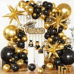 Black Gold Balloon Arch Kit for 2026 Graduation & Parties