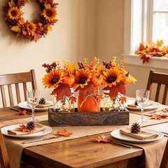 Mason Jar Fall Thanksgiving Table Decorations, Centerpieces for Tables